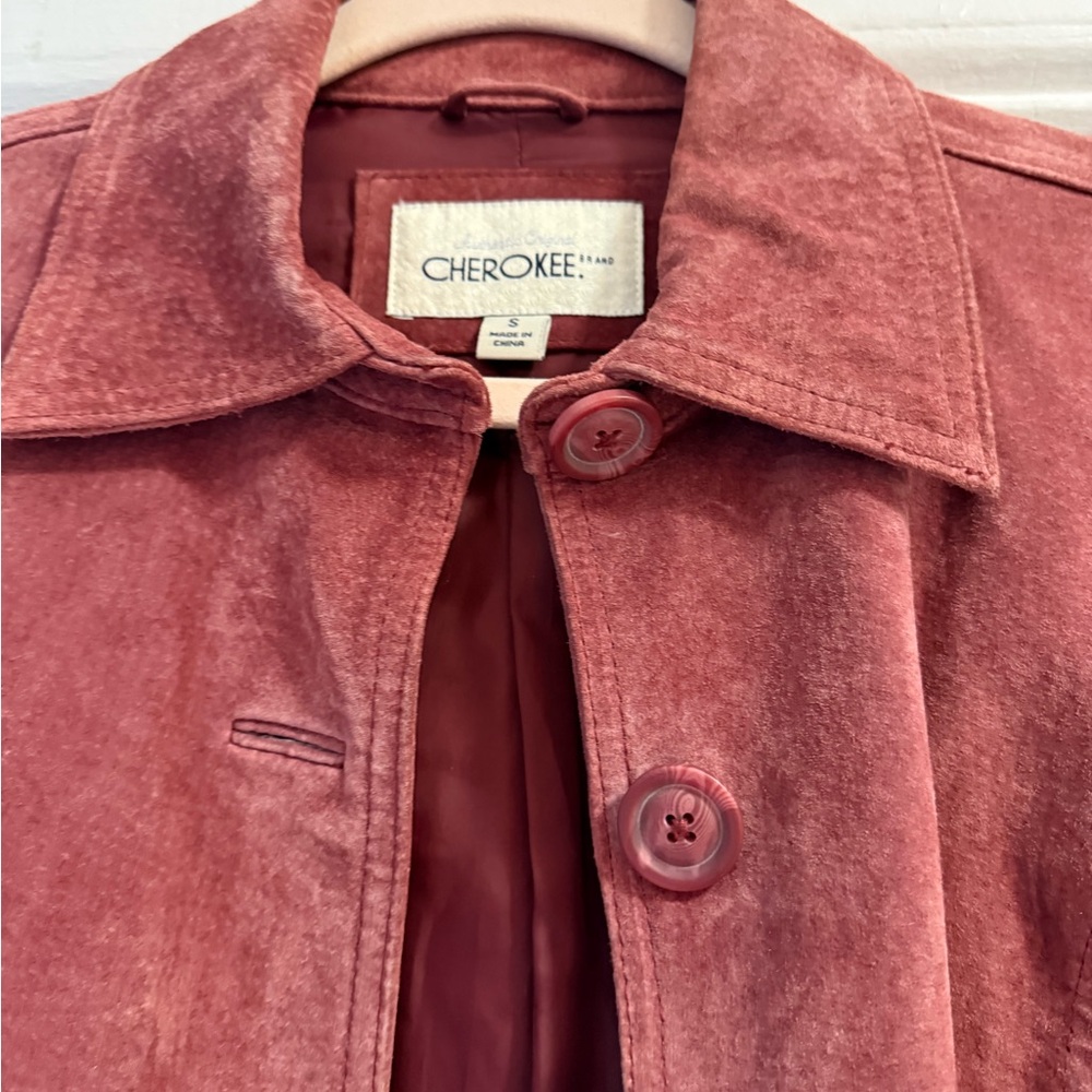 Cherokee Women's Suede Button Jacket - Dusty Rose - Picture 3 of 8